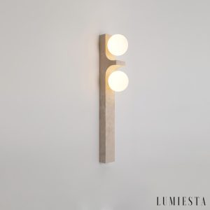 Vesuvia - Lampa wisząca trawertynowa, żółta, do salonu, Ø7 x 23/50 cm