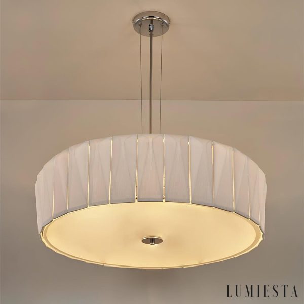 Volcaria - Lampa wisząca nowoczesna, chrom i biała do salonu, Ø55/75/103 cm