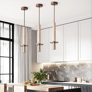 Zurichia - Lampa wisząca nowoczesna trawertynowa, do jadalni, Ø12 x wys. 40 cm