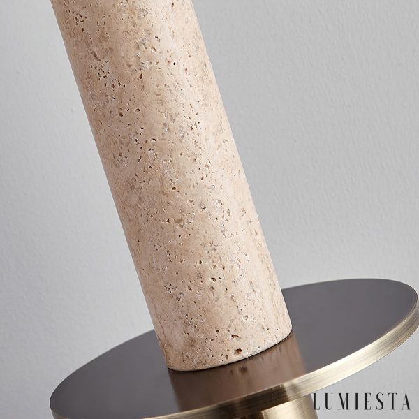 Zurichia - Lampa wisząca nowoczesna trawertynowa, do jadalni, Ø12 x wys. 40 cm