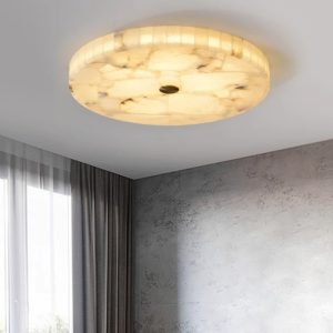 Granada - Round flush mount ceiling lamp in alabaster, white - Ø40/50/60cm