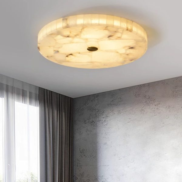 Granada - Round flush mount ceiling lamp in alabaster, white - Ø40/50/60cm