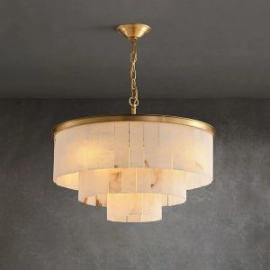 Marble_tiered_chandelier_Vidirlighting_10.jpg Upolu - Złoty żyrandol warstwowy z naturalnego alabastru - Ø45,60,80,100cm