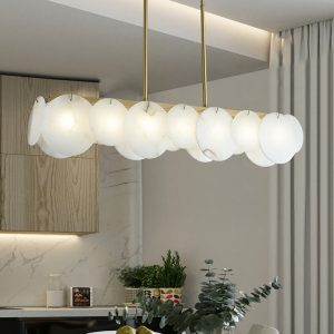 Brompton - Alabastrowa lampa wisząca, mosiężne wykończenie