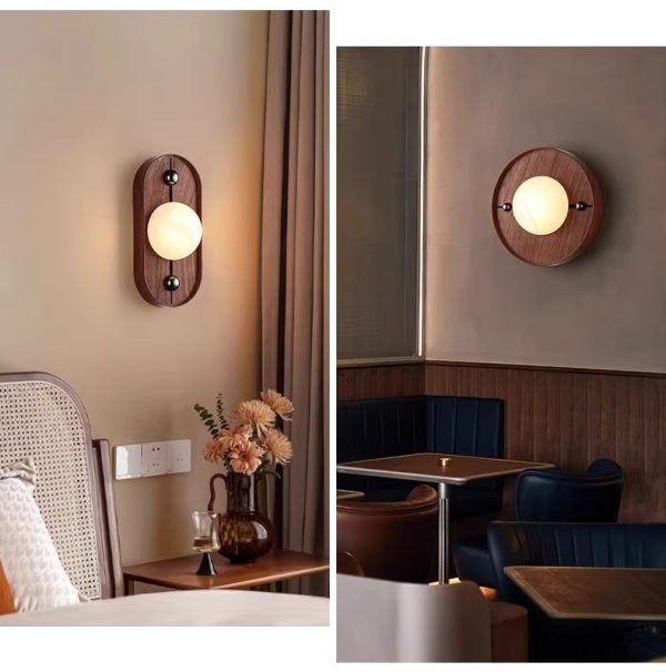 Lampa ścienna Alabaster Odis okrągła styl industrialny