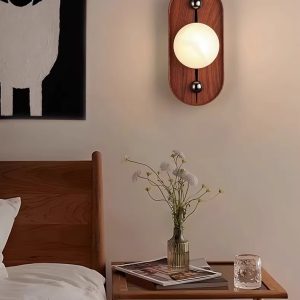 Lampa ścienna Alabaster Odis okrągła styl industrialny