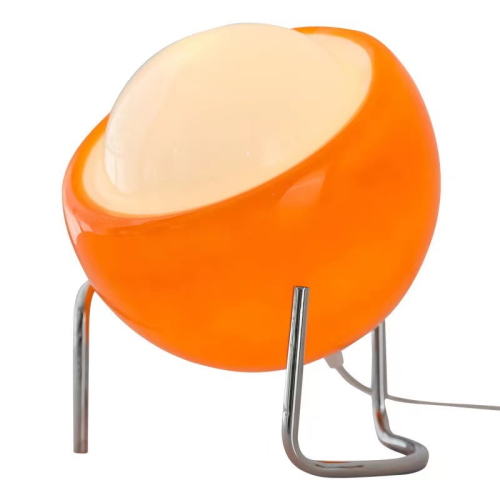 Lampa stołowa w stylu Bauhaus, pomarańczowa, 1-punktowa, 21x25cm