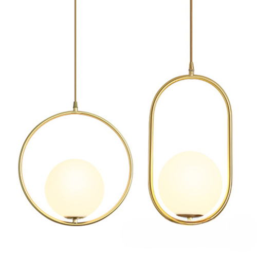Giras - Lampa wisząca w stylu nordyckim z mleczną kulą