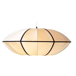 Aria - Bubble fabric pendant lamp in white-black/brown-black, Ø40/50/60cm