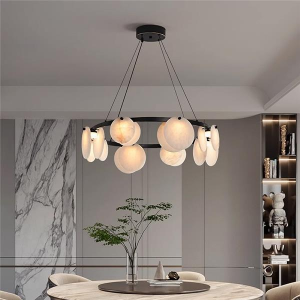 Berkeley - Alabastrowa lampa wisząca, okrągła 60/80 cm