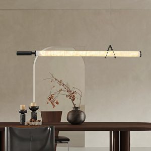 Organic Alabaster linear pendant lamp 120cm
