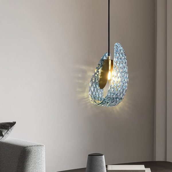 Petal_Blue_Glass_Pendant_Light_Vidirlighting_19.jpg Islay - Lampa wisząca niebieskie szkło mosiężna 13cm x 23cm