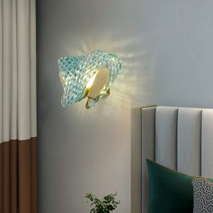 Orkney - Nowoczesna lampa ścienna z niebieskiego szkła