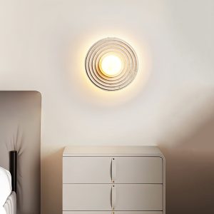 Andorra - Beżowa lampa ścienna - pierścienie 33 cm