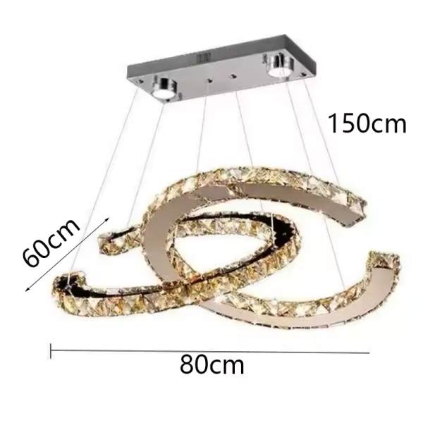 Exeter - Kryształowy żyrandol podwójny podwójne C