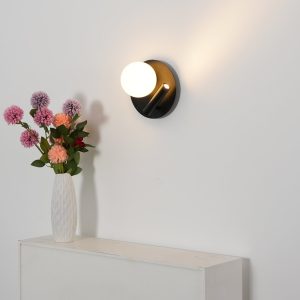 Tribeca - kinkiet alabastrowy czarny 25 cm
