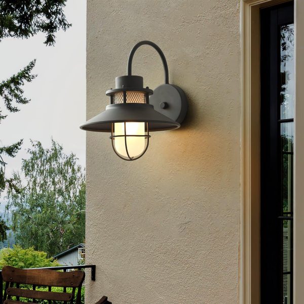 Vintage Felix 25 cm Black Outdoor Wall Lamp