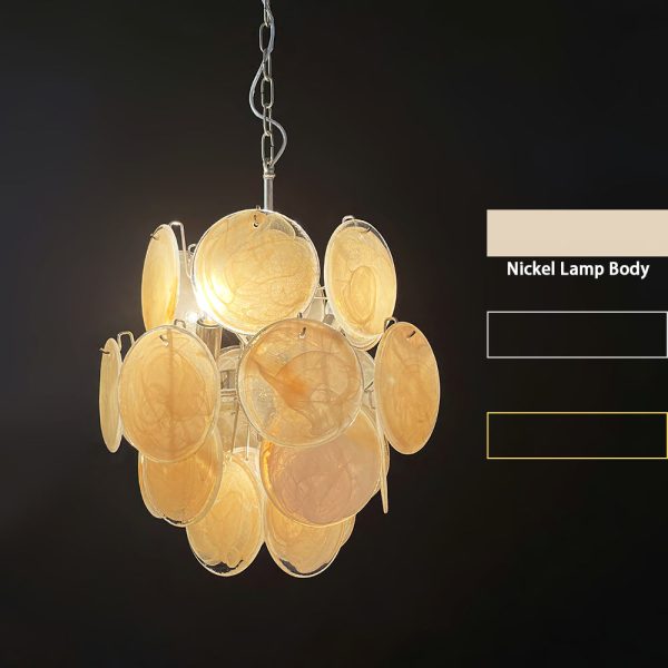 Vintage-Murano-Gold-Glass-Chandelier-Vidirlighting6_1.jpg Rio - Złoty szklany żyrandol wiszący 45 cm