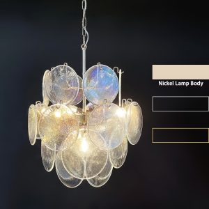 Lampa wisząca Vintage Murano z irydyzującym szkłem 45cm