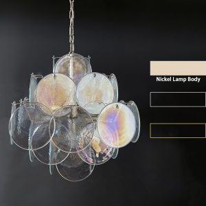 Lampa wisząca Vintage Murano z iryzującym szkłem 49cm