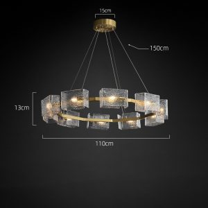 Lampa wisząca szklana w stylu wodnego falowania