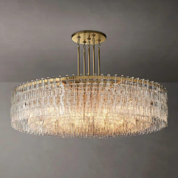 Marigna - Round 60-inch lamp with crystals, brass