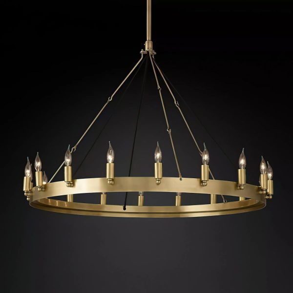Chandelier Camino Vintage 98 cm Round Brass/Black