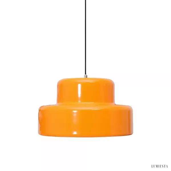 Lampa wisząca Poker w stylu Bauhaus w pomarańczowym kolorze