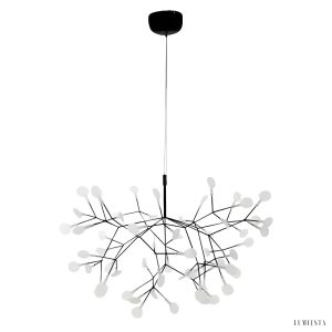 Foglia - Modern chandelier with movable white leaves in Scandinavian style