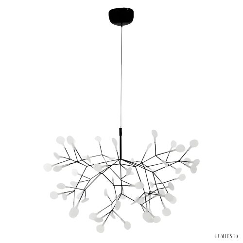 Foglia - Modern chandelier with movable white leaves in Scandinavian style