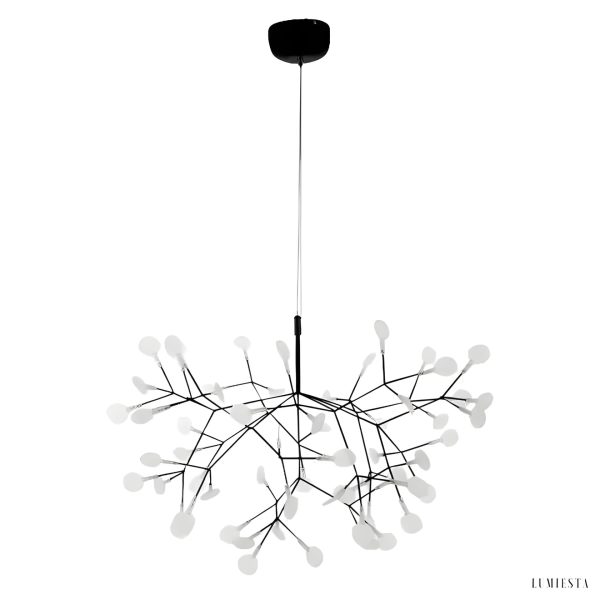 Foglia - Modern chandelier with movable white leaves in Scandinavian style