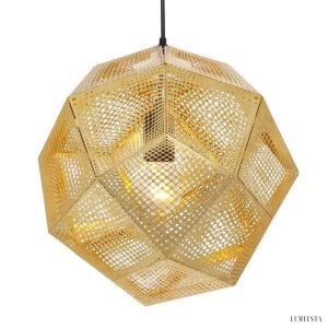 Lampa Wisząca Echo Złoty Nowoczesny Żyrandol ze Stali Nierdzewnej