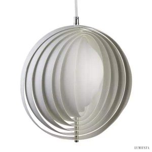 Lampa wisząca Moon Kształt Księżyca, okrągła forma i białe wykończenie
