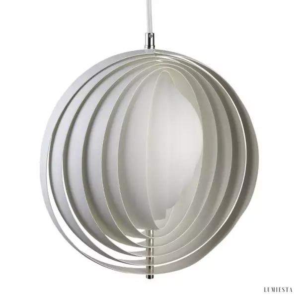 Lampa wisząca Moon Kształt Księżyca, okrągła forma i białe wykończenie