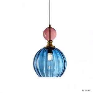 Nowoczesna lampa wisząca w kształcie kuli witrażowej