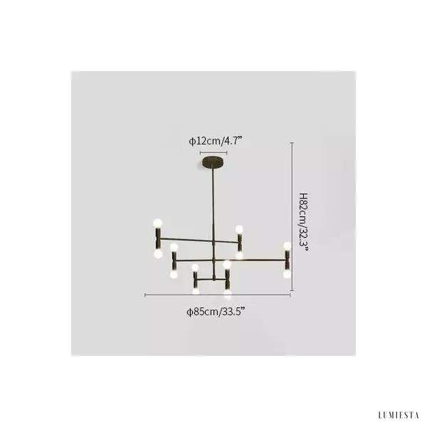 Lampa wisząca Atom w stylu industrialnym z metalowymi elementami