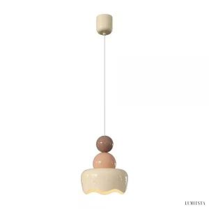 Cream resin pendant lamp in Nordic style