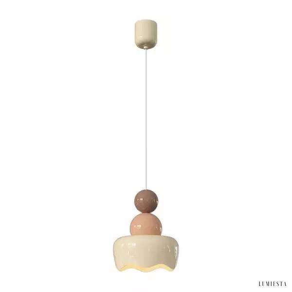 Cream resin pendant lamp in Nordic style