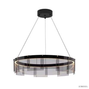 Nowoczesna lampa wisząca Sangium LED z szklanym kloszem