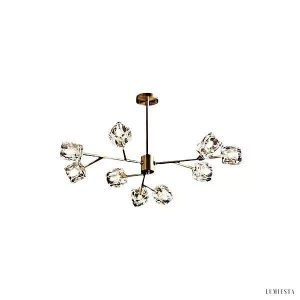 Lampa żyrandol kryształowy w stylu nowoczesnym złota