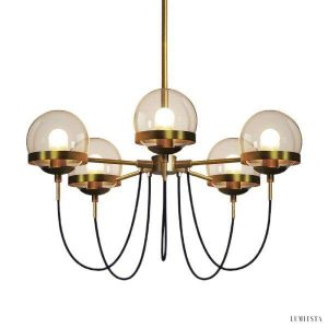 Nowoczesny żyrandol w kształcie szklanej kuli 5-10 lampowy