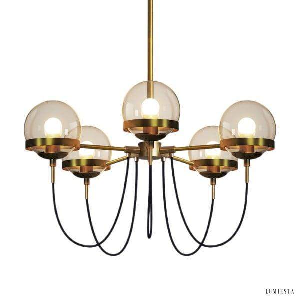 Nowoczesny żyrandol w kształcie szklanej kuli 5-10 lampowy