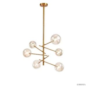 Nowoczesny żyrandol VERTICAL Ball w złotym stylu