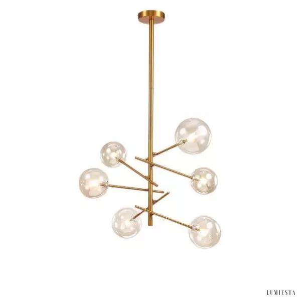 Nowoczesny żyrandol VERTICAL Ball w złotym stylu