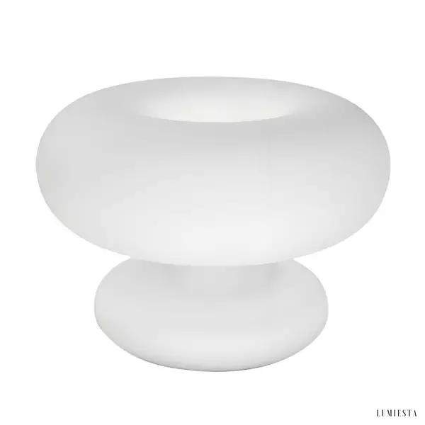 Bauhaus biała lampa stołowa w kształcie grzyba minimalistyczna