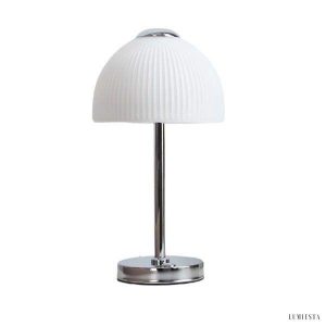 Minimalistyczna lampa nocna szklana z kloszem w kształcie grzyba