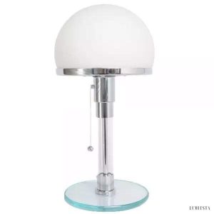 Lampa stołowa Bauhaus Wagenfeld z szklanym kloszem