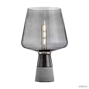 Lampa stołowa Leimu z ręcznie dmuchanego szkła i betonu