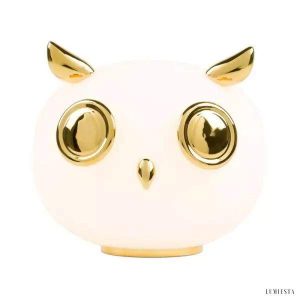 Lampa stołowa Pet Light w kształcie sowy z opalowego szkła