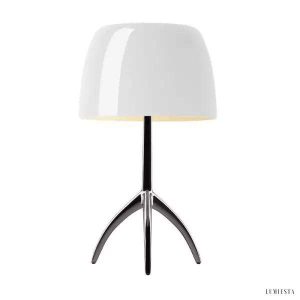 Elegancka lampka stołowa Lumiere z dmuchanym kloszem